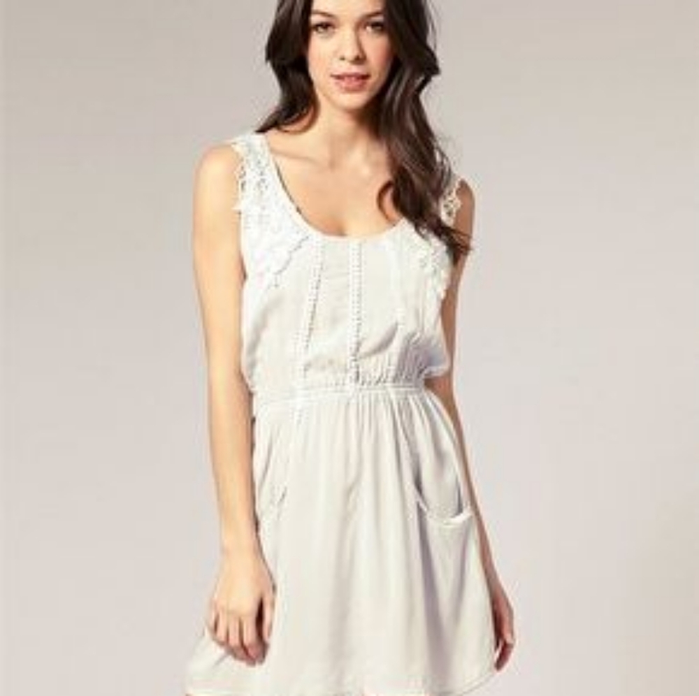 TFNC lace collar and trim waisted dress-ice grey